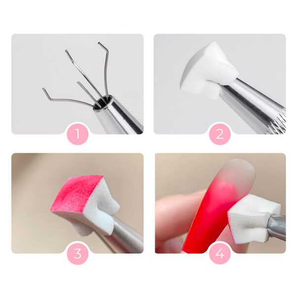 Ombre käsnade komplekt metallist pintsettidega — изображение 4